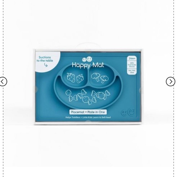 EZPZ Happy Mat Blue- 100% Silicone, BPA free, suction plate for baby or toddler - Picture 4 of 7